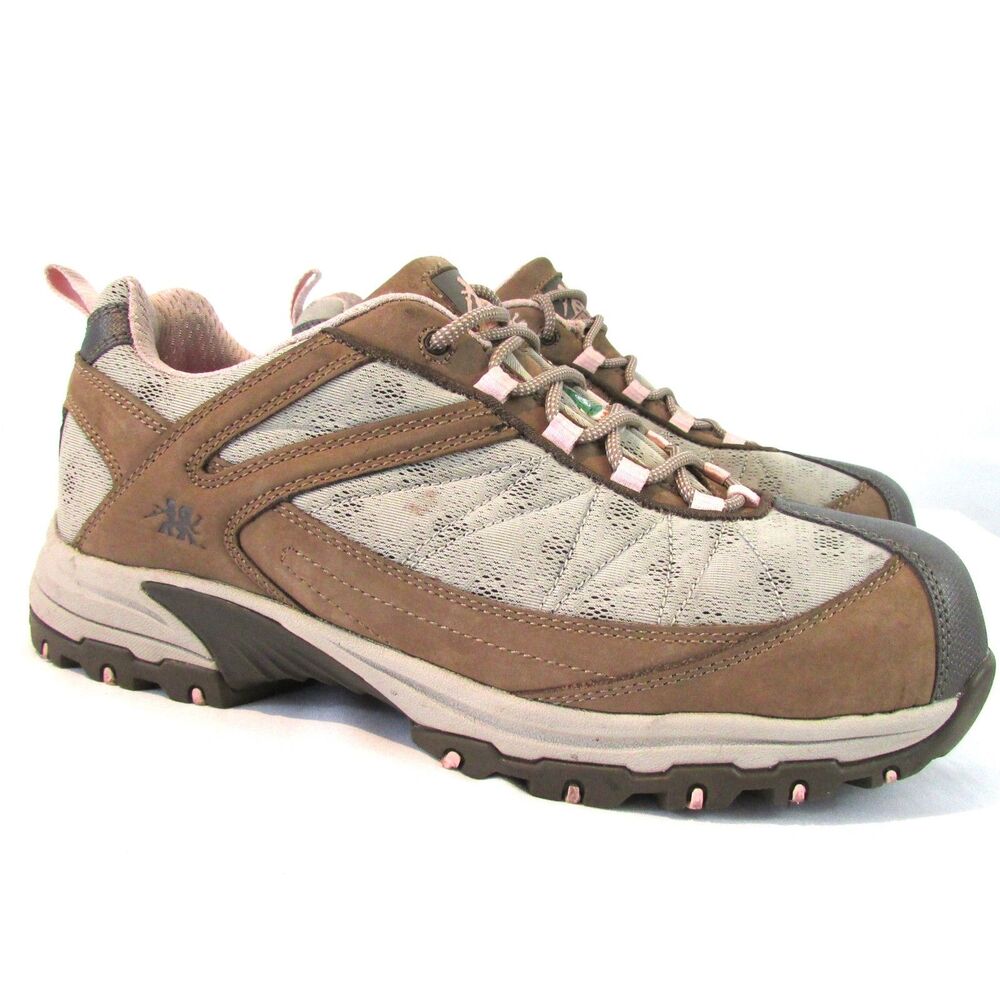 Moxie Trades Women's Bobbi Work Shoes Taupe Pink Nubuck/Mesh Size 9.5 M